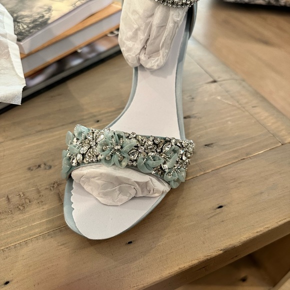 Badgley Mischka- Finesse Heel, Mist Blue, 3 inch block heel - Picture 2 of 10